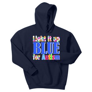 Light It Up Blue For Autism Awareness Month Kids Hoodie