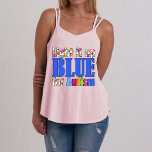 Light It Up Blue For Autism Awareness Month Women's Strappy Tank