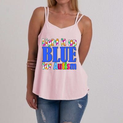 Light It Up Blue For Autism Awareness Month Women's Strappy Tank