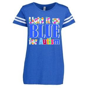 Light It Up Blue For Autism Awareness Month Enza Ladies Jersey Football T-Shirt