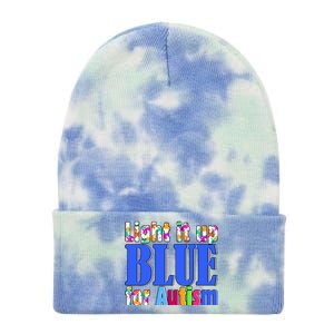 Light It Up Blue For Autism Awareness Month Tie Dye 12in Knit Beanie