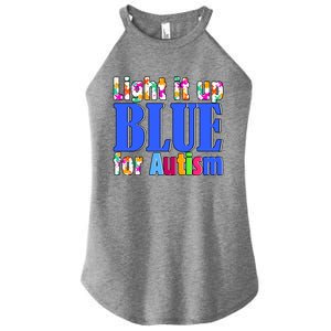 Light It Up Blue For Autism Awareness Month Women's Perfect Tri Rocker Tank