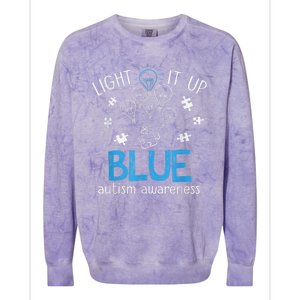 Light It Up Blue For Autism Awareness Month Colorblast Crewneck Sweatshirt