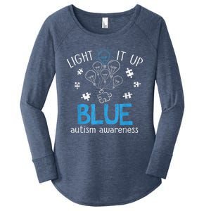 Light It Up Blue For Autism Awareness Month Women's Perfect Tri Tunic Long Sleeve Shirt