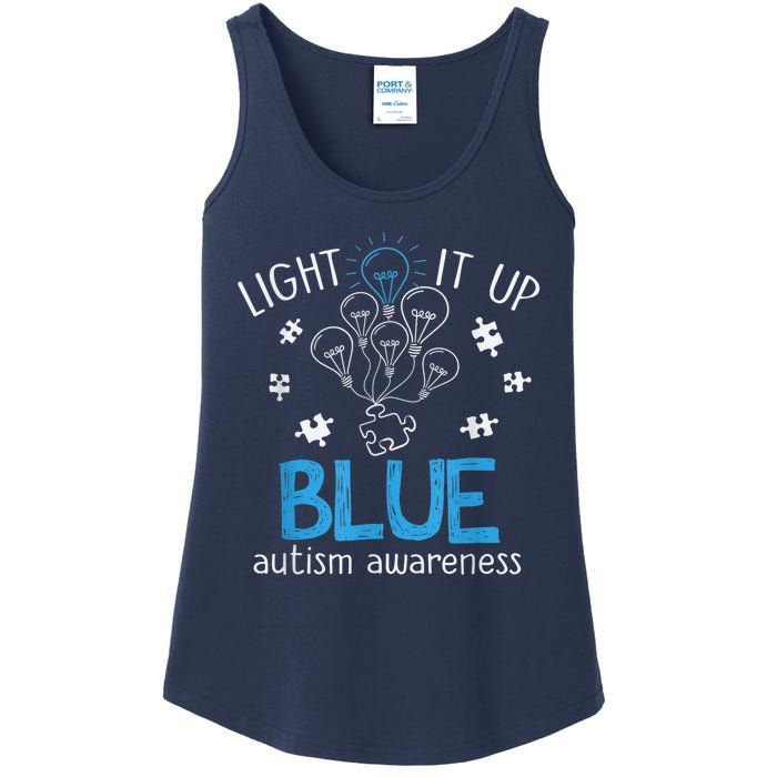 Light It Up Blue For Autism Awareness Month Ladies Essential Tank