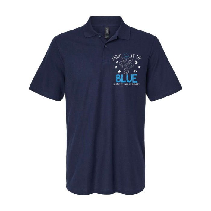 Light It Up Blue For Autism Awareness Month Softstyle Adult Sport Polo