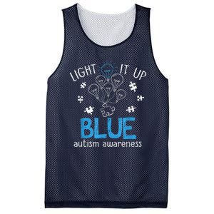 Light It Up Blue For Autism Awareness Month Mesh Reversible Basketball Jersey Tank