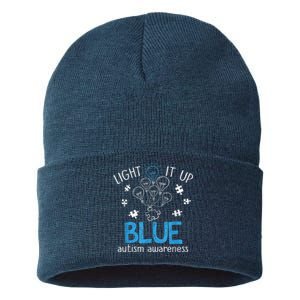 Light It Up Blue For Autism Awareness Month Sustainable Knit Beanie