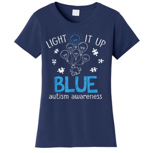 Light It Up Blue For Autism Awareness Month Women's T-Shirt