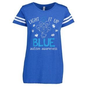 Light It Up Blue For Autism Awareness Month Enza Ladies Jersey Football T-Shirt