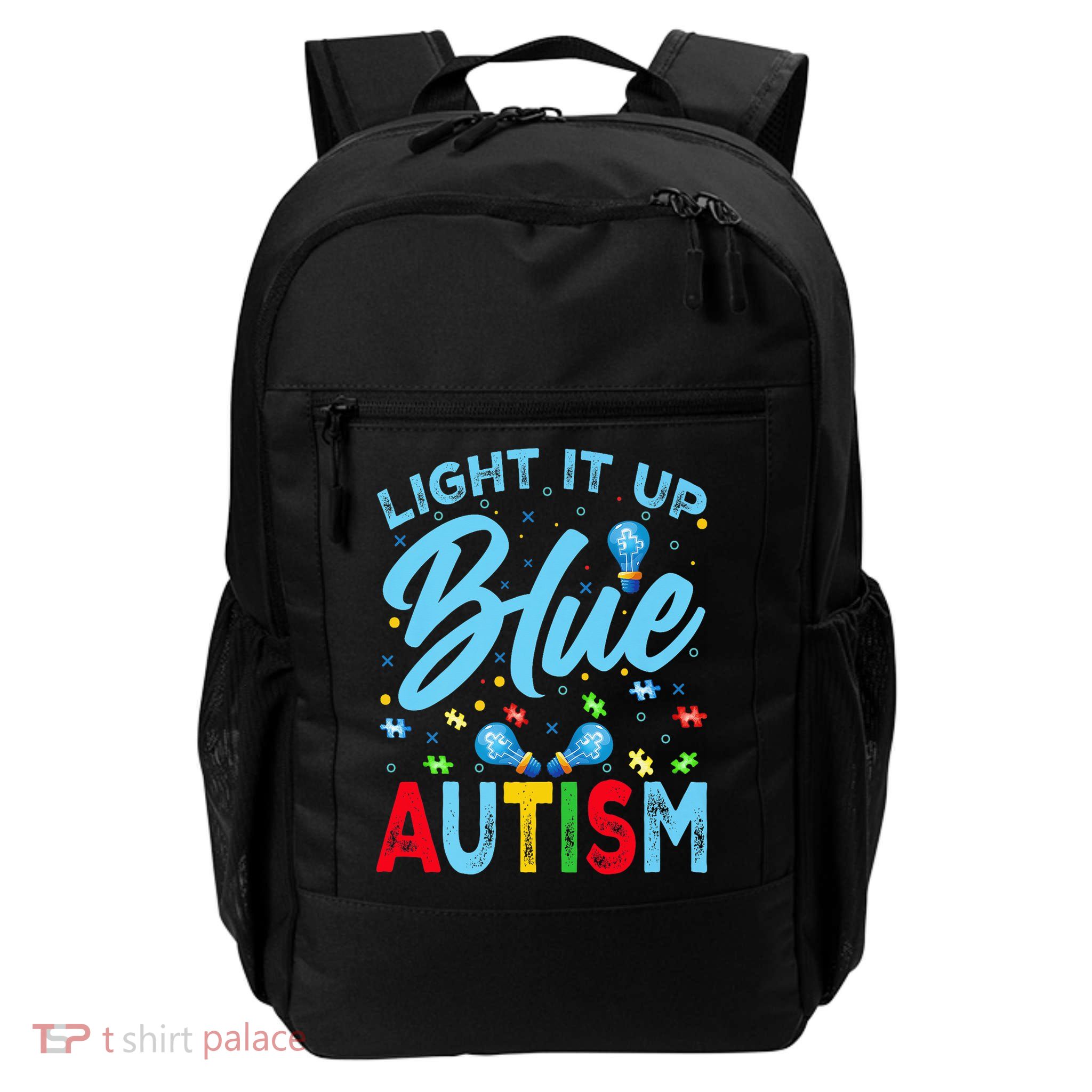 Light It Up Blue Autism Awareness Daily Commute Backpack