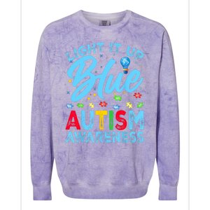 Light It Up Blue Autism Awareness Colorblast Crewneck Sweatshirt