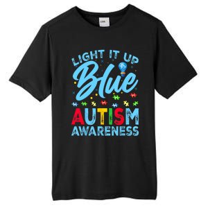 Light It Up Blue Autism Awareness Tall Fusion ChromaSoft Performance T-Shirt