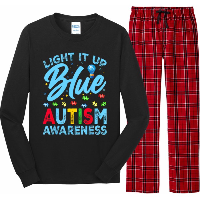 Light It Up Blue Autism Awareness Long Sleeve Pajama Set