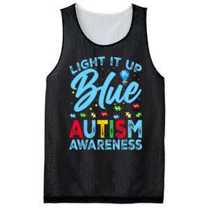 Light It Up Blue Autism Awareness Mesh Reversible Basketball Jersey Tank