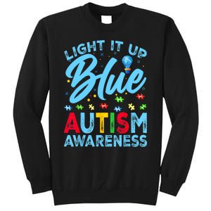 Light It Up Blue Autism Awareness Tall Sweatshirt