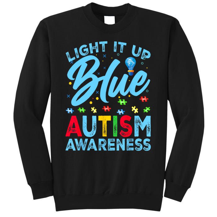 Light It Up Blue Autism Awareness Tall Sweatshirt