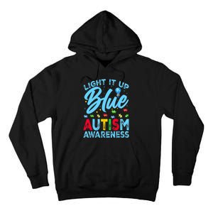 Light It Up Blue Autism Awareness Tall Hoodie