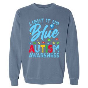 Light It Up Blue Autism Awareness Garment-Dyed Sweatshirt