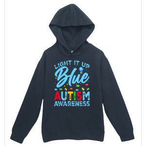 Light It Up Blue Autism Awareness Urban Pullover Hoodie