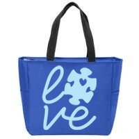 Light It Up Blue Utism Meaningful Gift Autism Awareness Graphic Gift Zip Tote Bag