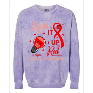 Light It Up Red Utism Awareness Acceptance Red Instead Gift Colorblast Crewneck Sweatshirt