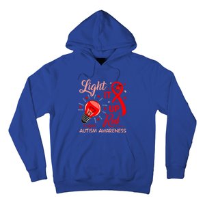 Light It Up Red Utism Awareness Acceptance Red Instead Gift Hoodie