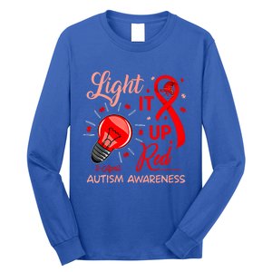 Light It Up Red Utism Awareness Acceptance Red Instead Gift Long Sleeve Shirt