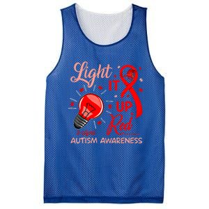 Light It Up Red Utism Awareness Acceptance Red Instead Gift Mesh Reversible Basketball Jersey Tank