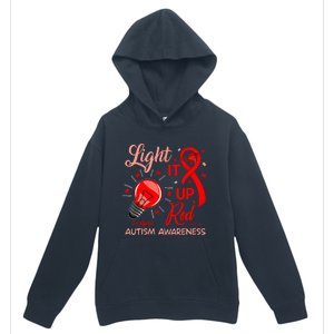 Light It Up Red Utism Awareness Acceptance Red Instead Gift Urban Pullover Hoodie