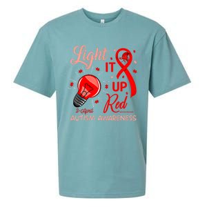 Light It Up Red Utism Awareness Acceptance Red Instead Gift Sueded Cloud Jersey T-Shirt