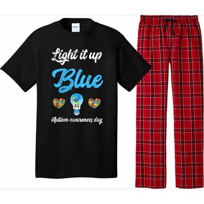 Light It Up Blue Autism Awareness Day Down Syndrome Gift Pajama Set