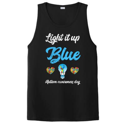 Light It Up Blue Autism Awareness Day Down Syndrome Gift PosiCharge Competitor Tank