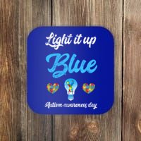 Light It Up Blue Autism Awareness Day Down Syndrome Gift Coaster