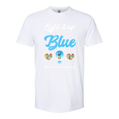 Light It Up Blue Autism Awareness Day Down Syndrome Gift Softstyle CVC T-Shirt