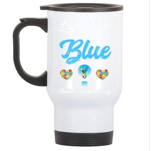 Light It Up Blue Autism Awareness Day Down Syndrome Gift Stainless Steel Travel Mug