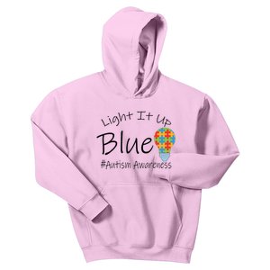 Light It Up Blue Autism Awareness Lamp Puzzle Kids Hoodie