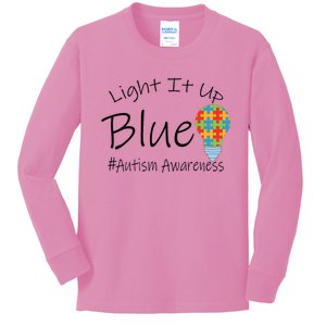 Light It Up Blue Autism Awareness Lamp Puzzle Kids Long Sleeve Shirt