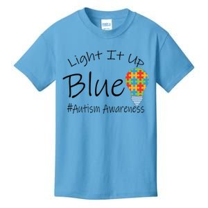 Light It Up Blue Autism Awareness Lamp Puzzle Kids T-Shirt