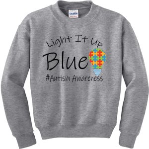 Light It Up Blue Autism Awareness Lamp Puzzle Kids Sweatshirt