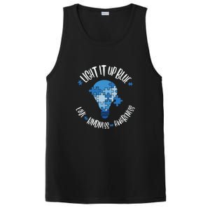 Light It Up Blue Love Kindness Awareness Puzzle Autism Awareness Month PosiCharge Competitor Tank