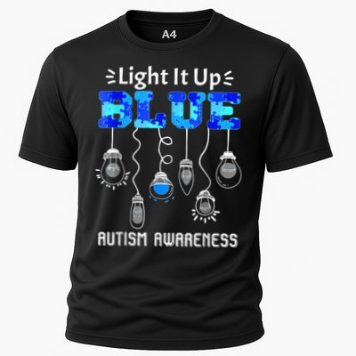 Light It Up Blue Autism Awareness Autistic Puzzle Piece Performance Shirt