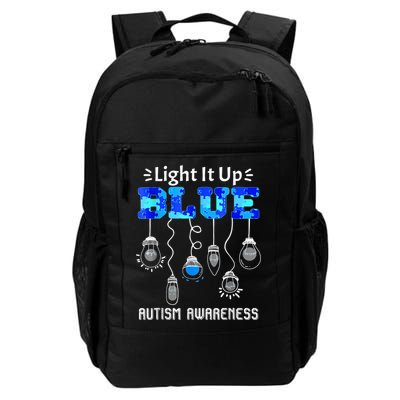Light It Up Blue Autism Awareness Autistic Puzzle Piece Backpack