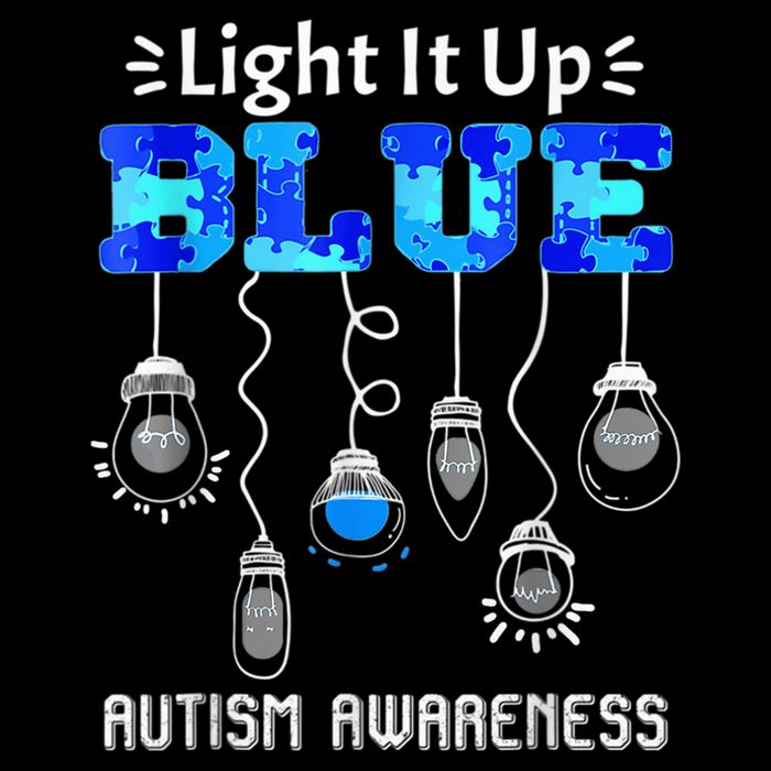 Light It Up Blue Autism Awareness Autistic Puzzle Piece Sustainable Bucket Hat