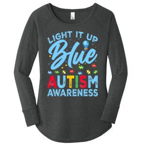 Light It Up Blue Autism Awareness Women's Perfect Tri Tunic Long Sleeve Shirt