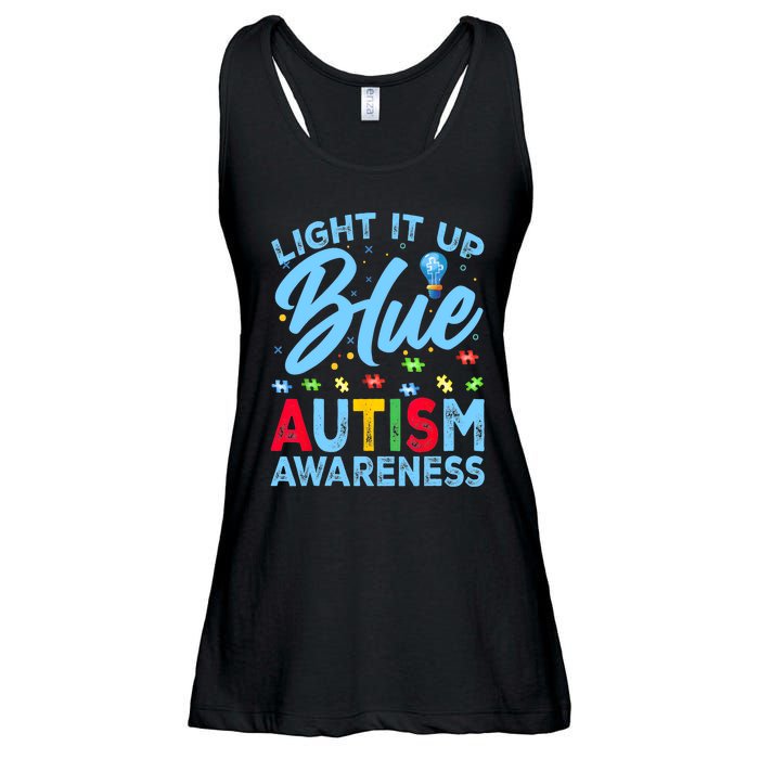 Light It Up Blue Autism Awareness Ladies Essential Flowy Tank