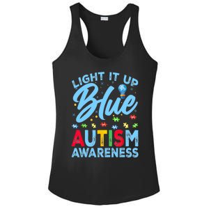 Light It Up Blue Autism Awareness Ladies PosiCharge Competitor Racerback Tank