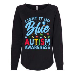 Light It Up Blue Autism Awareness Womens California Wash Sweatshirt