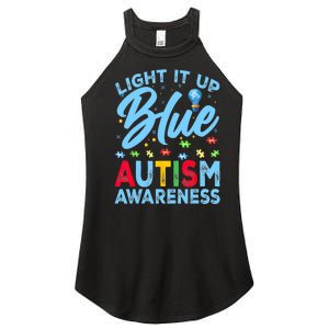 Light It Up Blue Autism Awareness Women's Perfect Tri Rocker Tank