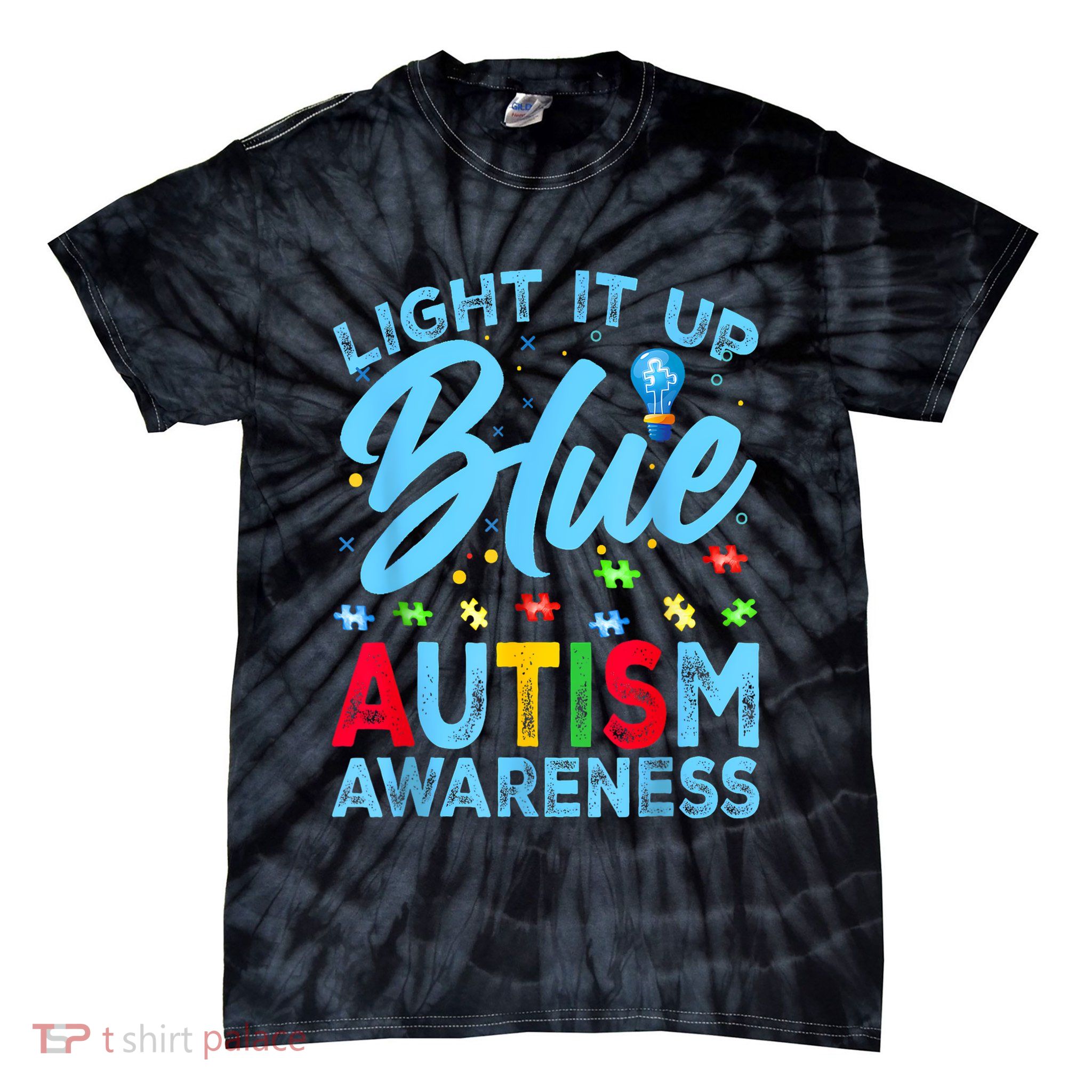 Light It Up Blue Autism Awareness  Tie-Dye T-Shirt
